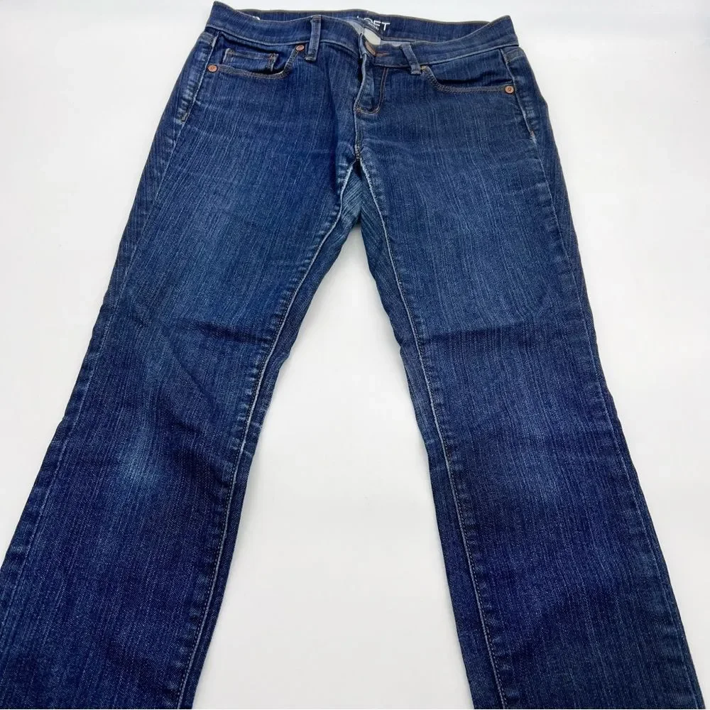 Ann Taylor LOFT Outlet Modern Skinny in Dark Wash Petite Mid Rise Denim Jeans-2P